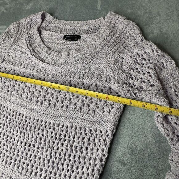 BCBG MaxAzria Sz XL Sweater Dress Crochet Knit Long Sleeve Boho Lavender Lilac - Picture 11 of 13